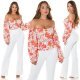Top dama corai cu flori off shoulders Mazyne 6 - jojofashion.ro