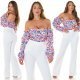 Top dama lila cu flori off shoulders Mazyne 7 - jojofashion.ro