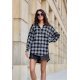 Camasa dama alba cu carouri negre, oversize, JoleneR Camasa dama alba cu carouri negre, oversize, JoleneR 2 - jojofashion.ro