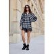 Camasa dama alba cu carouri negre, oversize, JoleneR Camasa dama alba cu carouri negre, oversize, JoleneR 4 - jojofashion.ro