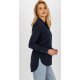 Camasa dama asimetrica, din bumbac, bleumarin navy, cu maneca lunga, Camella 3 - jojofashion.ro