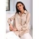 Camasa dama boyfriend, din satin, bej, cu maneca lunga, Marlee Camasa dama boyfriend, din satin, bej, cu maneca lunga, Marlee 2 - jojofashion.ro