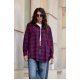 Camasa dama burgundy, in carouri bleumarin, oversize, JoleneR 2 - jojofashion.ro