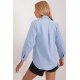 Camasa dama, din bumbac, bleu, cu maneca lunga, Hassine Camasa dama, din bumbac, bleu, cu maneca lunga, Hassine 4 - jojofashion.ro