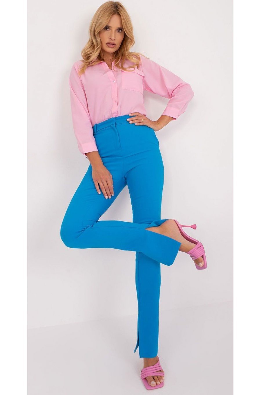 Camasa dama, din bumbac, roz, cu maneca lunga, Hassine Camasa dama, din bumbac, roz, cu maneca lunga, Hassine 3 - jojofashion.ro