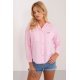 Camasa dama clasica, din bumbac roz pal, cu maneca lunga, Crina 2 - jojofashion.ro