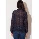 Camasa dama din sifon, bleumarin cu print colorat, Maryah 3 - jojofashion.ro