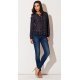 Camasa dama din sifon, bleumarin cu print colorat, Maryah 4 - jojofashion.ro