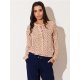 Camasa dama din sifon, roz pudra cu print colorat, Maryah2 2 - jojofashion.ro