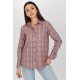 Camasa dama in carouri, din bumbac, roz prafuit, cu maneca lunga, Feriel 2 - jojofashion.ro