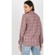 Camasa dama in carouri, din bumbac, roz prafuit, cu maneca lunga, Feriel 4 - jojofashion.ro