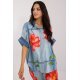 Camasa dama oversize, bleu cu flori, cu maneca scurta, Hysminai1 Camasa dama oversize, bleu cu flori, cu maneca scurta, Hysminai1 2 - jojofashion.ro