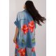 Camasa dama oversize, bleu cu flori, cu maneca scurta, Hysminai1 Camasa dama oversize, bleu cu flori, cu maneca scurta, Hysminai1 4 - jojofashion.ro