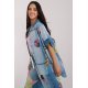 Camasa dama oversize, bleu cu print multicolor, cu maneca scurta, Hysminai2 3 - jojofashion.ro