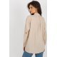 Camasa dama oversize, din bumbac, bej, cu maneca lunga si flori multicolore, Flower 4 - jojofashion.ro