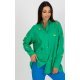 Camasa dama oversize, din bumbac, verde, cu maneca lunga si flori multicolore, Flower 2 - jojofashion.ro