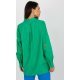 Camasa dama oversize, din bumbac, verde, cu maneca lunga si flori multicolore, Flower 4 - jojofashion.ro