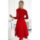 Rochie midi rosie din dantela Anastasia  3 - jojofashion.ro
