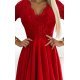 Rochie midi rosie din dantela Anastasia  5 - jojofashion.ro