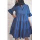 Rochie casual, midi, denim albastru, cu volane, Camelly 3 - jojofashion.ro