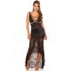 Rochie de seara lunga, dantela, neagra, mulata, cu trena, Sakura  3 - jojofashion.ro