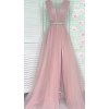 Rochie de ocazie eleganta lunga cu tul roz pal Adele