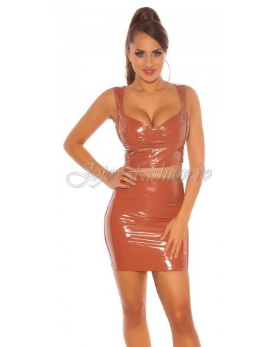 Top latex bronz WetLook Koucla Linda Top latex bronz WetLook Koucla Linda - jojofashion.ro