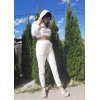 Trening dama, crop top, catifea, alb Gyssa