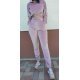 Trening dama, crop top, catifea, roz pudra Gyssa 3 - jojofashion.ro