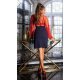 Fusta eleganta midi bleumarin navy crapata pe picior Miray Fusta eleganta midi bleumarin navy crapata pe picior Miray 4 - jojofashion.ro