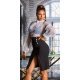 Fusta eleganta midi neagra crapata pe picior Miray Fusta eleganta midi neagra crapata pe picior Miray 4 - jojofashion.ro