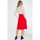 Fusta evazata eleganta midi, rosie, clasica, Hameeda Fusta evazata eleganta midi, rosie, clasica, Hameeda 4 - jojofashion.ro