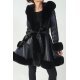 Geaca dama de iarna in clos piele eco neagra cu blanita si gluga Jojo 2 - jojofashion.ro