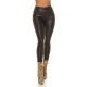 Pantaloni dama skinny, negri, imitatie piele, mulati, Lexi 2 - jojofashion.ro