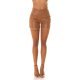Pantaloni dama, scurti, maro, piele eco, cu talia inalta, Beltaine 2 - jojofashion.ro