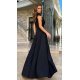 Rochie de ocazie eleganta lunga vascoza neagra Andra 3 - jojofashion.ro