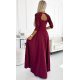 Rochie eleganta lunga din dantela burgundy cu maneca Allegria 3 - jojofashion.ro