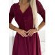 Rochie eleganta lunga din dantela burgundy cu maneca Allegria 4 - jojofashion.ro