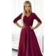 Rochie eleganta lunga din dantela burgundy cu maneca Allegria 5 - jojofashion.ro