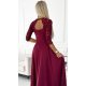 Rochie eleganta lunga din dantela burgundy cu maneca Allegria 6 - jojofashion.ro