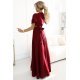 Rochie eleganta lunga burgundy vaporoasa petrecuta Kasandra 3 - jojofashion.ro