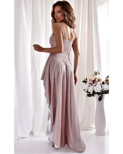 Rochie lunga din glitter sampanie EssaW Rochii lungi, Rochie lunga din glitter sampanie EssaW - jojofashion.ro