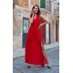 Rochie lunga rosie din voal, vaporoasa, Yurianne 2 - jojofashion.ro