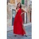 Rochie lunga din voal, rosie, vaporoasa, Yurianne 2 - jojofashion.ro