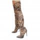 Cizme de dama animal print peste genunchi cu toc subtire Nicoleta 2 - jojofashion.ro