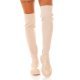 Cizme dama lungi peste genunchi, din piele eco si material sintetic, bej, Emberli Cizme dama lungi peste genunchi, din piele eco si material sintetic, bej, Emberli 2 - jojofashion.ro