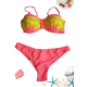 Costum de baie brazilian din doua piese roz neon balconette Alisee 3 - jojofashion.ro