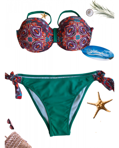 Costum de baie din doua piese balconette push up turcoaz Antonya Costume de baie, Costum de baie din doua piese balconette push up turcoaz Antonya - jojofashion.ro
