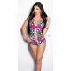 Costum de baie intreg animal print zebra Krissy 5 - jojofashion.ro