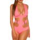 Costum de baie intreg corai neon Jolya 2 - jojofashion.ro